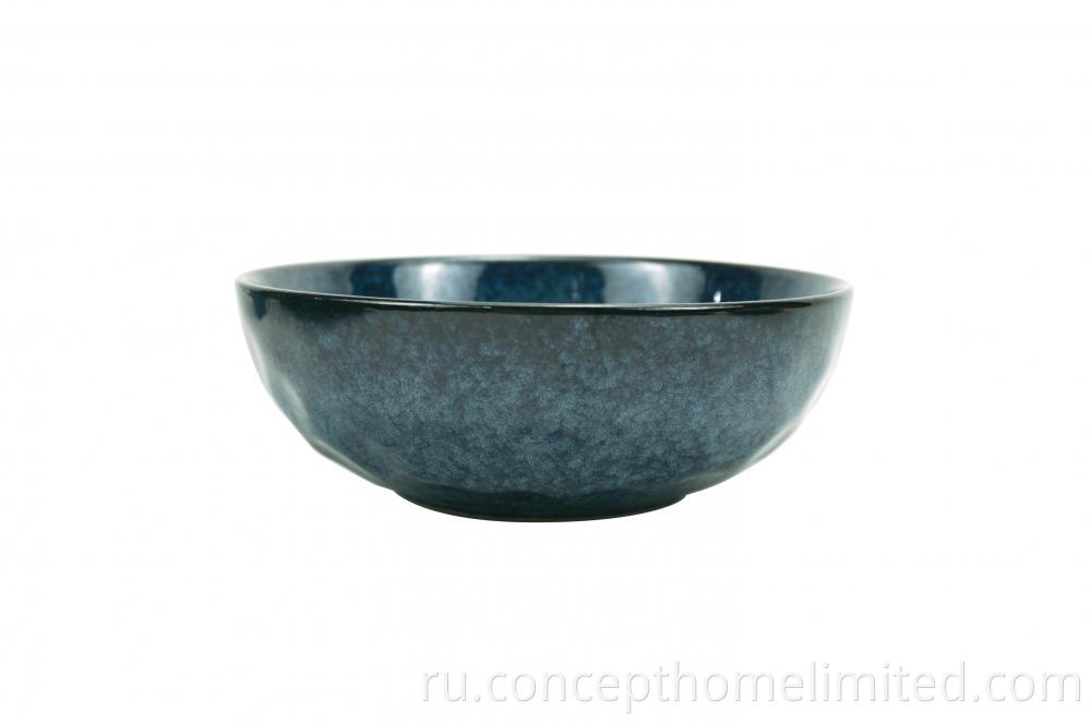 Reactive Glazed Stoneware Dinner Set In Deep Blue Ch22067 G10 5